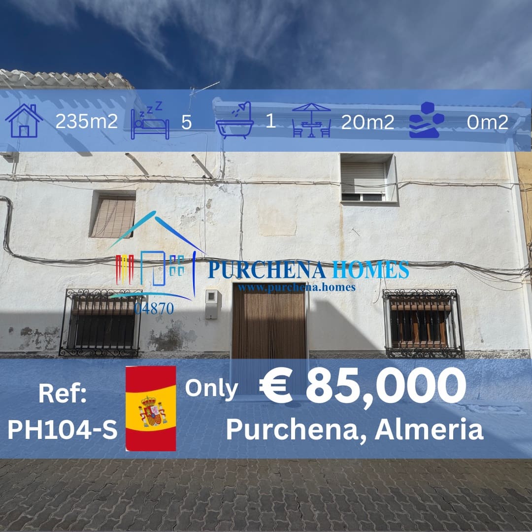 5 makuuhuone Omakotitalo myytävänä paikassa Purchena - 85 000 € (Ref: 9836857)