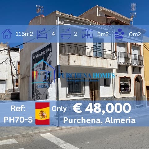 4 makuuhuone Omakotitalo myytävänä paikassa Purchena - 48 000 € (Ref: 9836858)