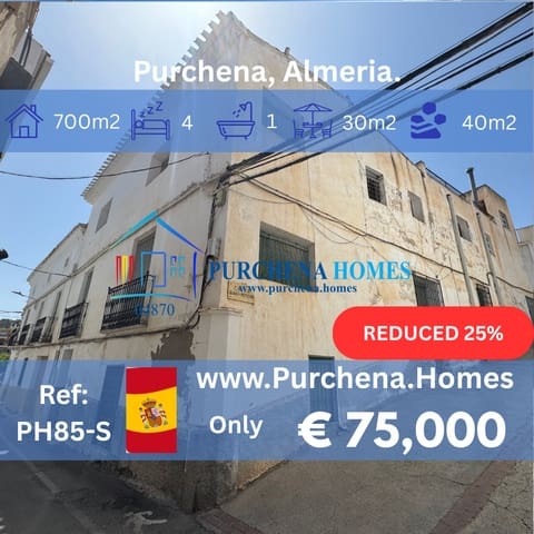 4 chambre Maison de Ville à vendre à Purchena - 75 000 € (Ref: 9873777)