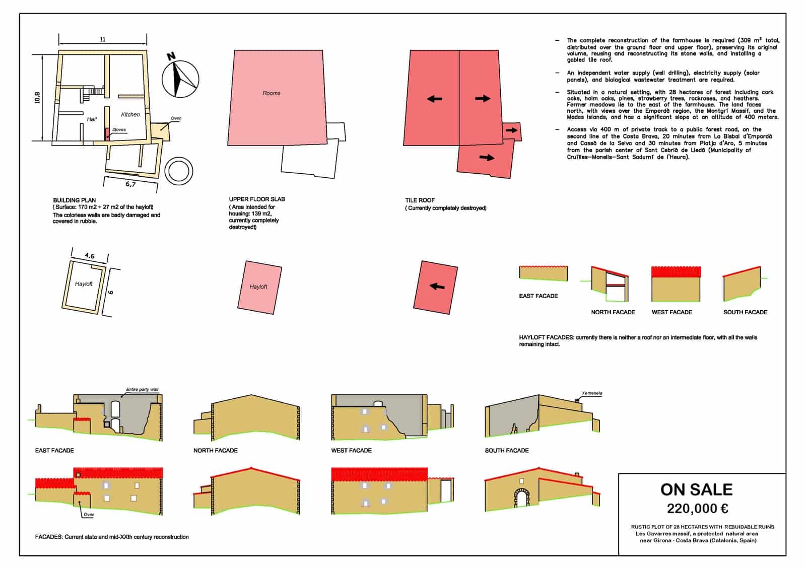 Ruine zu verkaufen in Cruilles Monells i Sant Sadurni de I'Heura - 220.000 € (Ref: 9734150)