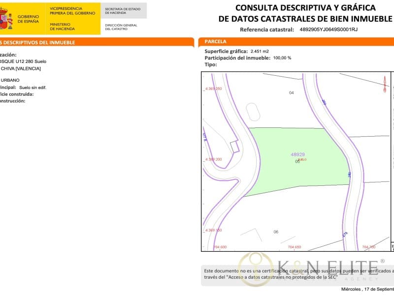 Byggetomt til salgs i Chiva - € 555 750 (Ref: 9784781)