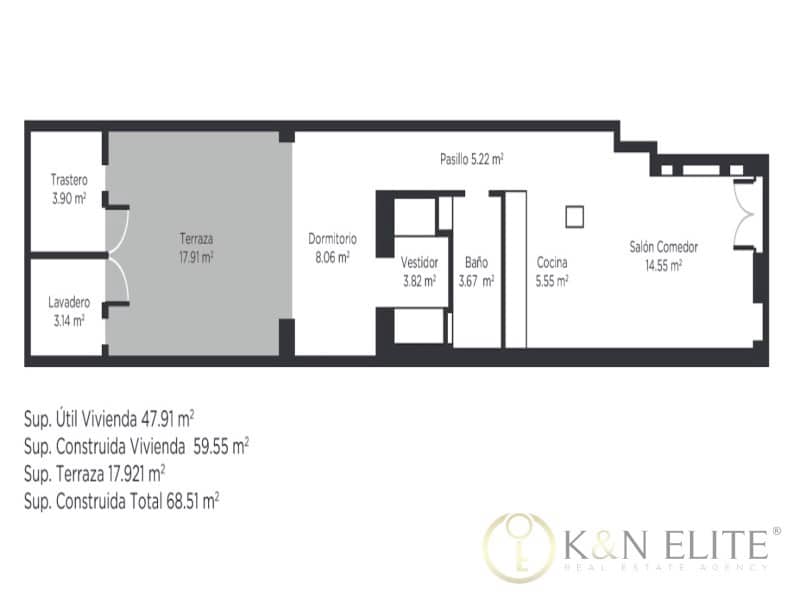 1 sypialnia Mieszkanie na sprzedaż w Miasto Walencja - 275 000 € (Ref: 9784785)