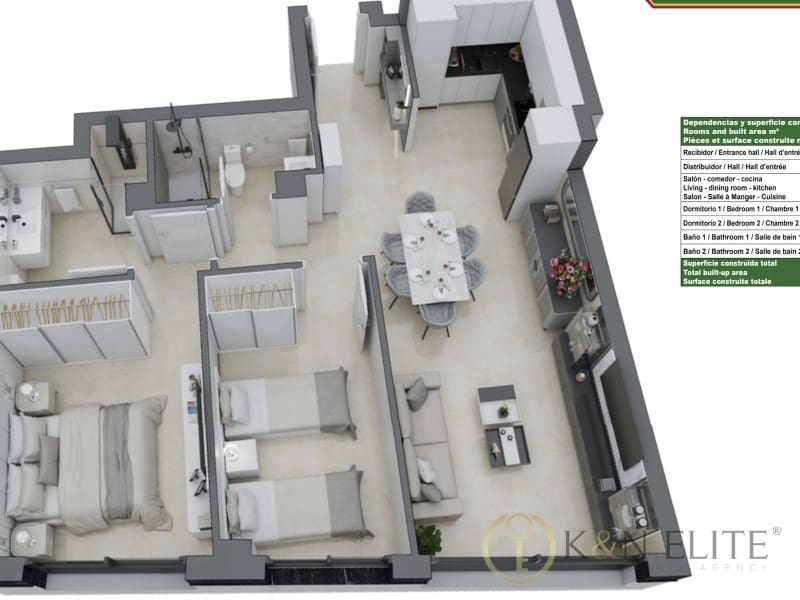 2 soveværelse Lejlighed til salg i Castello de la Plana med garage - € 244.900 (Ref: 9851500)