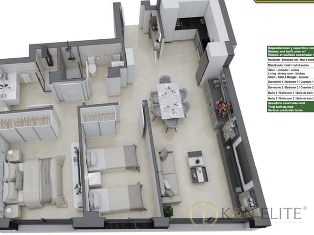 2 soveværelse Lejlighed til salg i Este, Castelló de la Plana med garage - € 244.900 (Ref: 9851500)