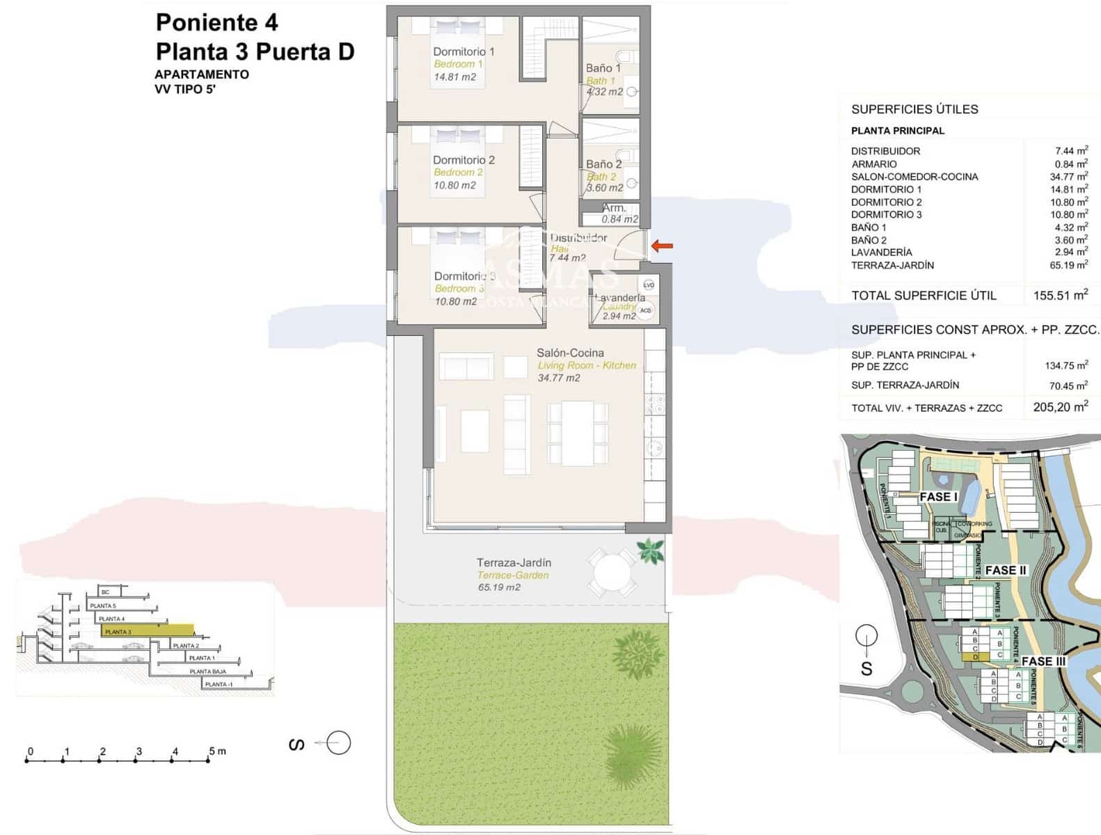 3 soverom Leilighet til salgs i Finestrat med svømmebasseng garasje - € 545 000 (Ref: 9816590)