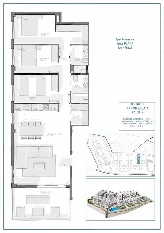 3 slaapkamer Appartement te koop in Vera met zwembad - € 265.000 (Ref: 9782524)