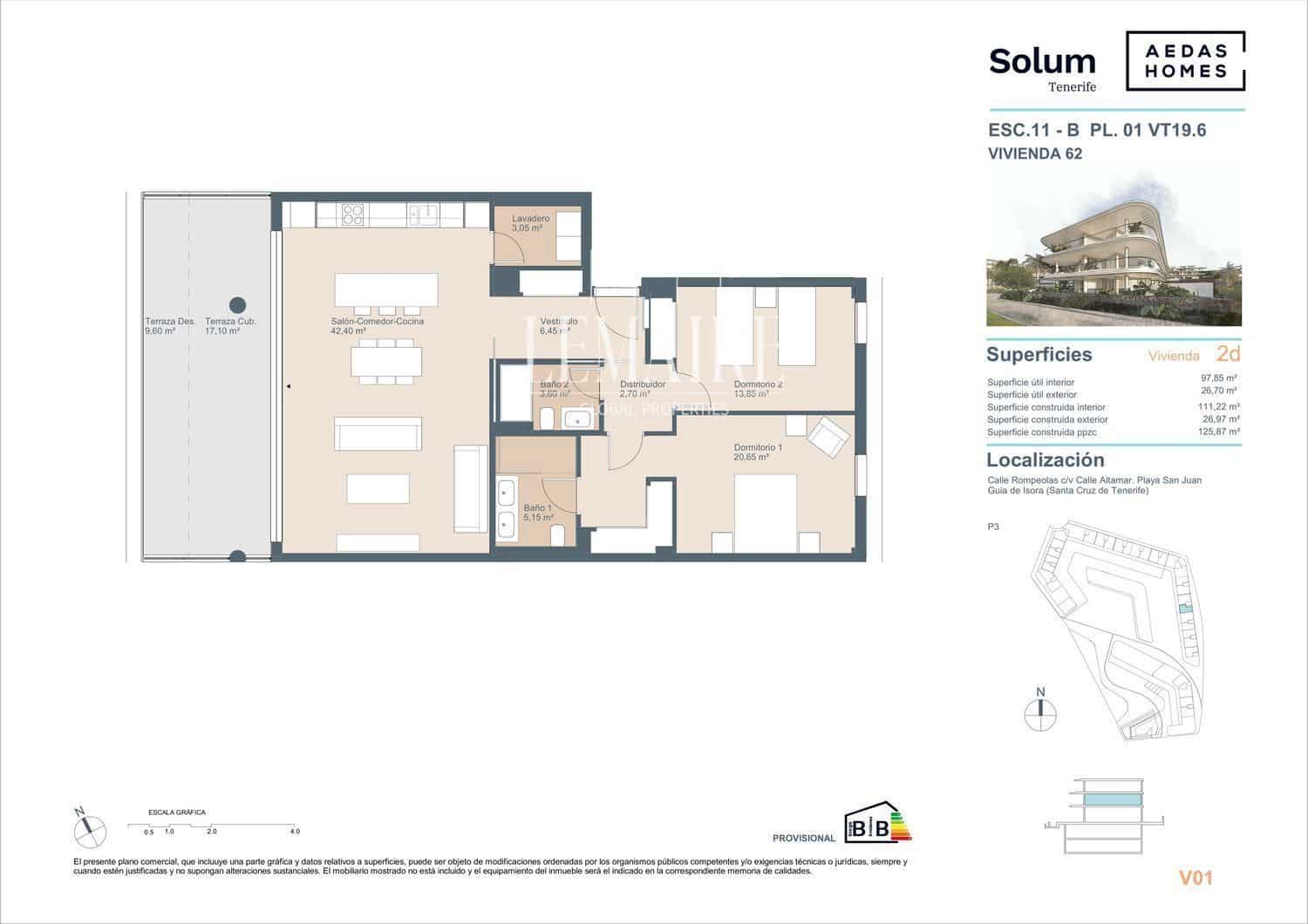 2 makuuhuone Asunto myytävänä paikassa Playa San Juan mukana uima-altaan 
autotalli - 940 000 € (Ref: 10103595)