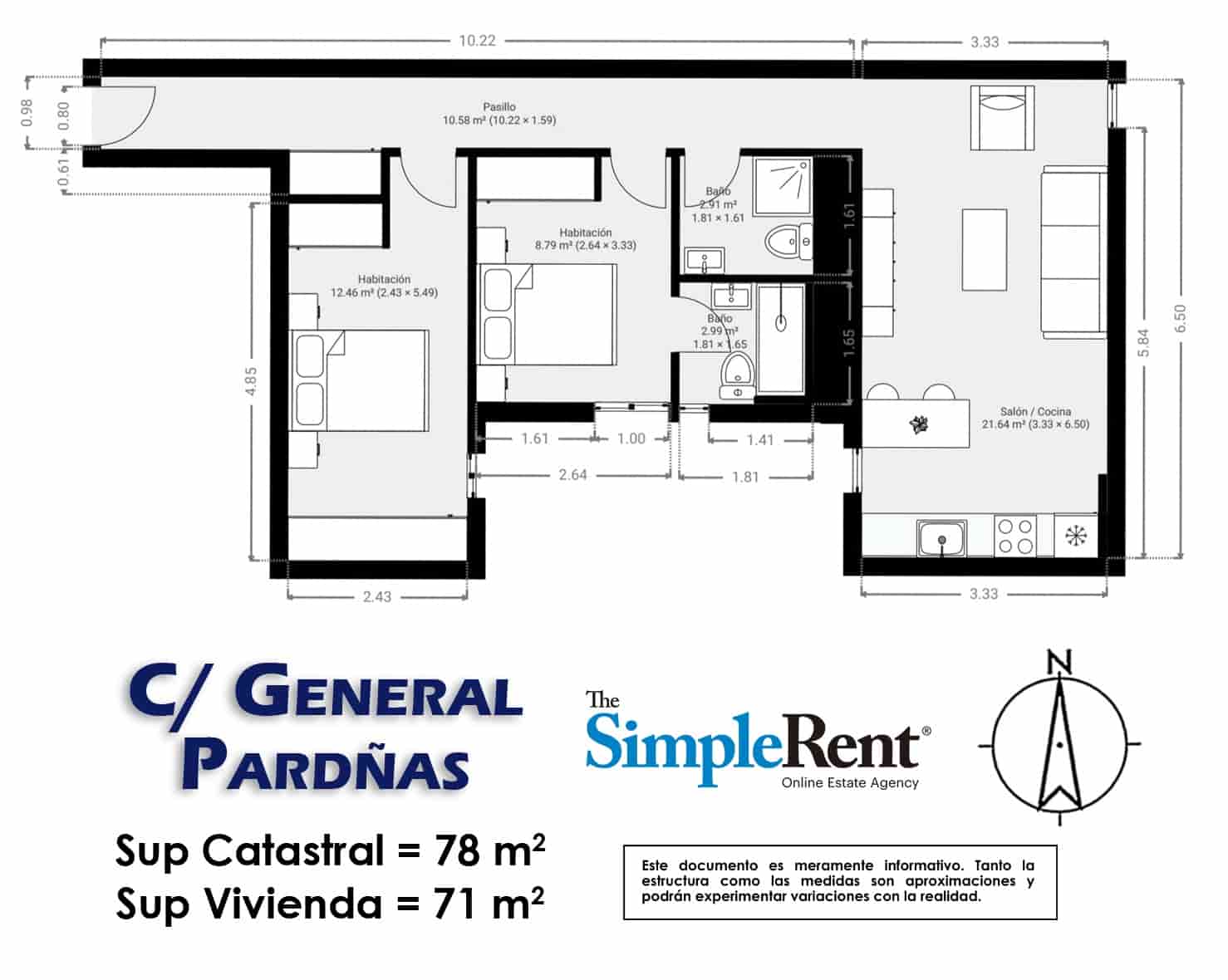 Piso de 2 habitaciones en Madrid ciudad en alquiler - 2.500 € (Ref: 9802920)