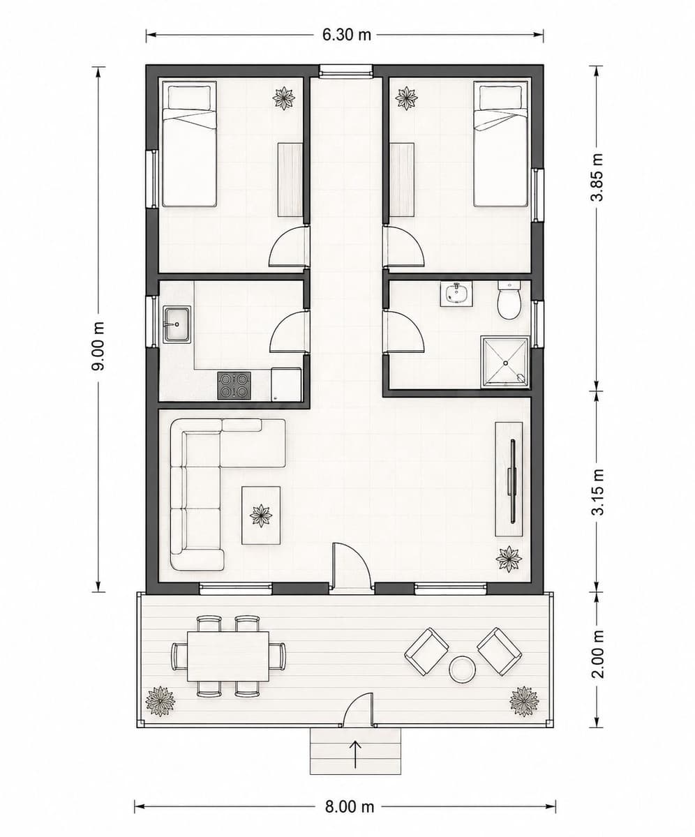 2 Zimmer Haus zu verkaufen in Oliva mit Garage - 80.000 € (Ref: 10010129)
