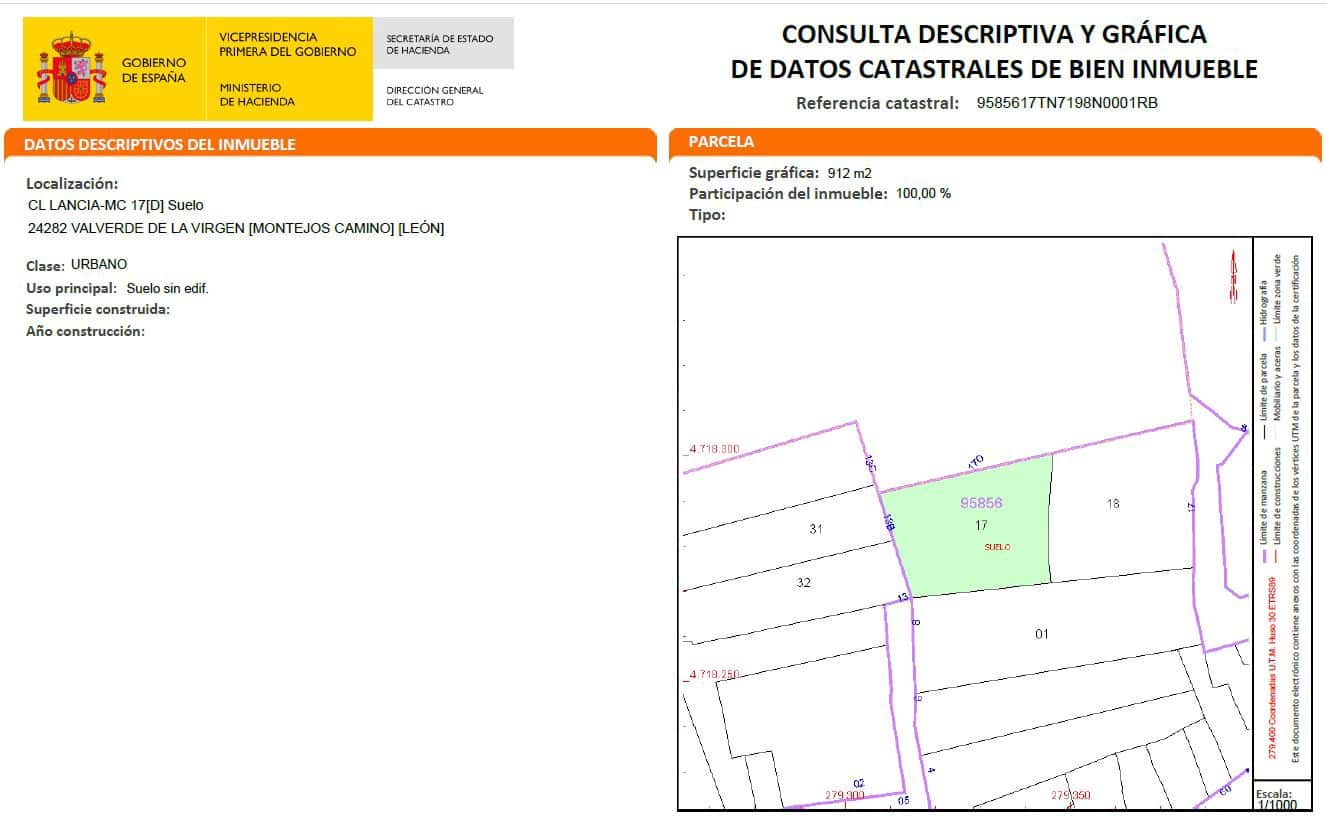 Building Plot for sale in Valverde de la Virgen - € 190,000 (Ref: 10020028)