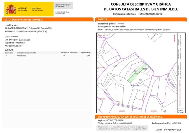Terreno para Construção para venda em Matabuena - 77 000 € (Ref: 10023298)