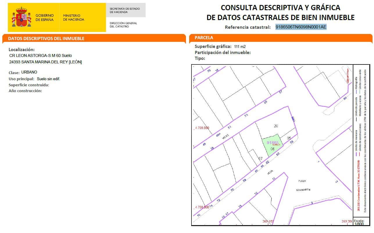 Terreno para Construção para venda em Santa Marina del Rey - 14 900 € (Ref: 10025001)