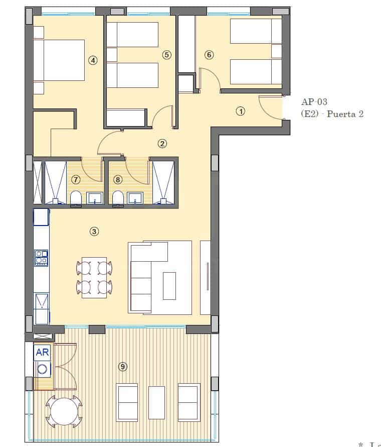 3 sypialnia Apartament na sprzedaż w Muchamiel / Mutxamel z basenem garażem - 350 750 € (Ref: 10042413)