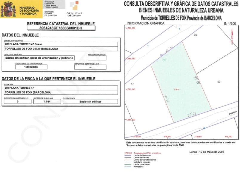 Bauplatz zu verkaufen in Torrelles de Foix - 37.000 € (Ref: 10055345)