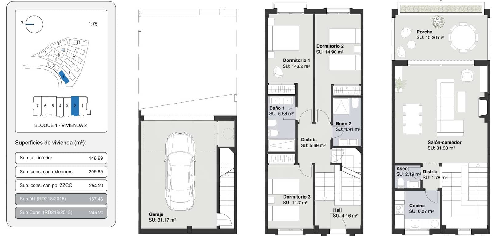 3 camera da letto Villetta a Schiera in vendita in Estepona con piscina garage - 470.250 € (Rif: 10062878)