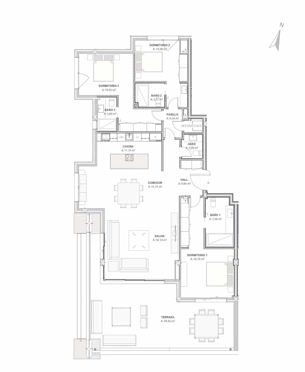 3 sovrum Lägenhet till salu i Estepona med garage - 1 442 000 € (Ref: 10062892)