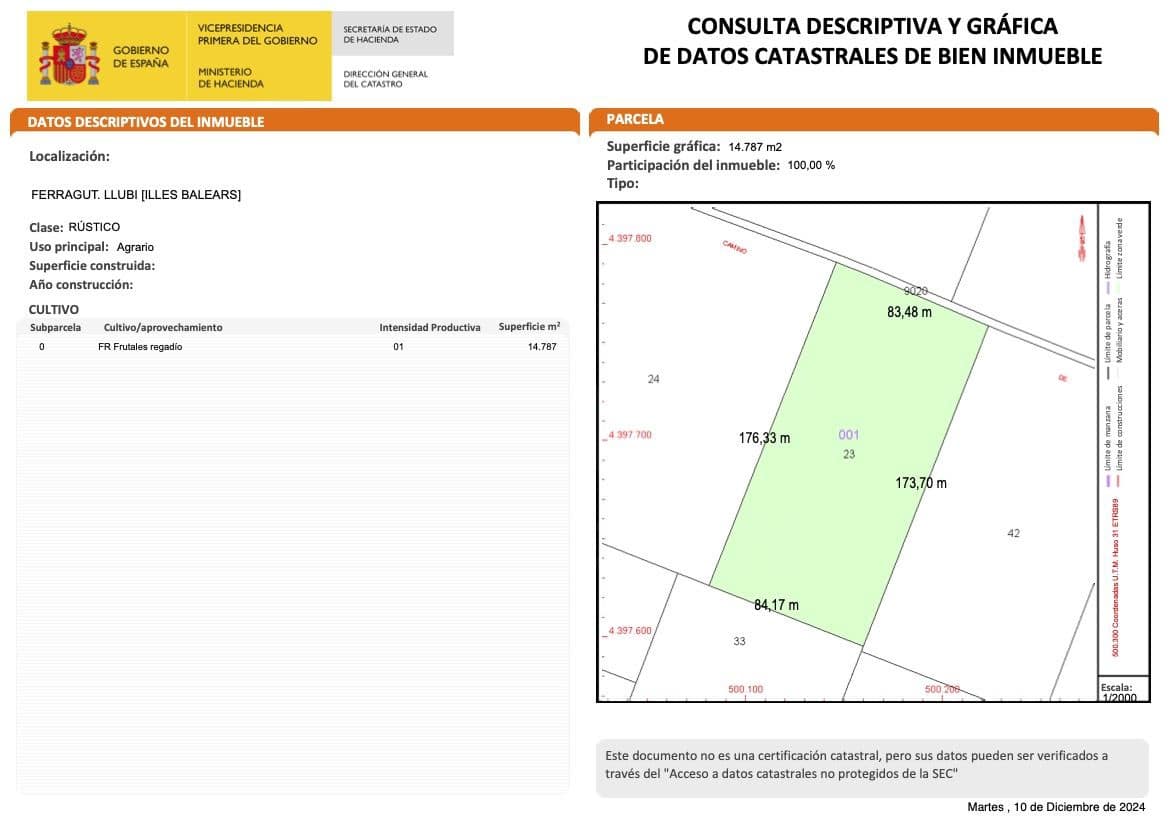Terreno Não Urbanizado para venda em Llubi - 135 000 € (Ref: 10077395)