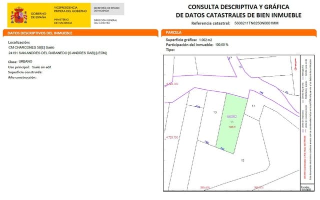 Ubebygd land til salgs i San Andrés del Rabanedo - € 68 000 (Ref: 10088750)