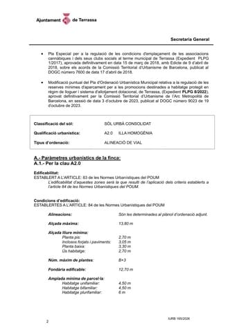 Działka budowlana na sprzedaż w Terrassa - 550 000 € (Ref: 10101210)
