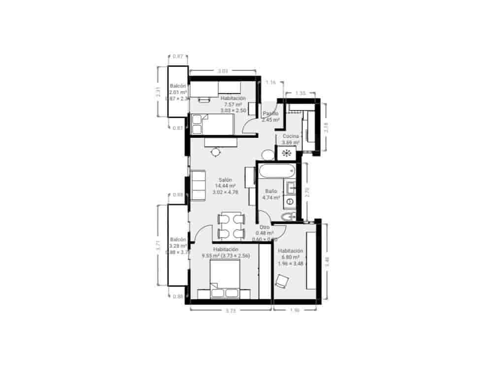 Apartamento de 3 habitaciones en Barcelona ciudad en venta - 332.000 € (Ref: 10120922)
