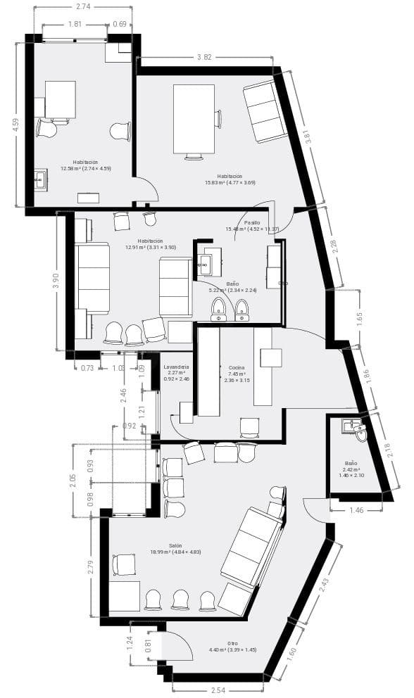 4 quarto Apartamento para venda em Valencia cidade - 348 000 € (Ref: 10121199)