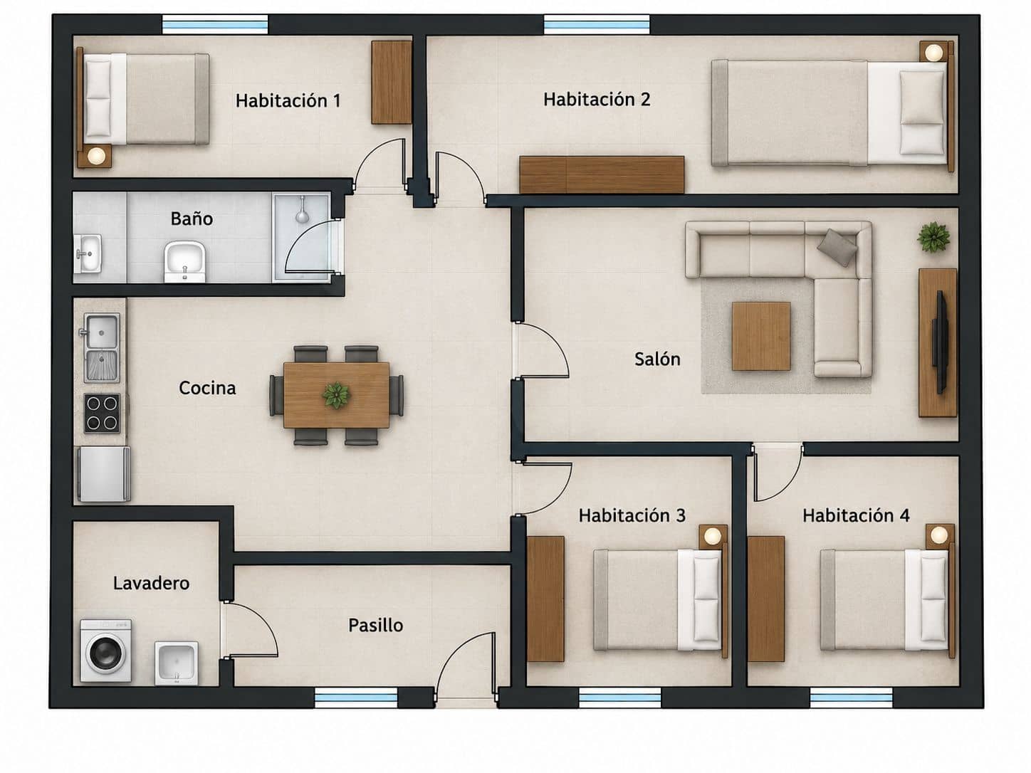 4 quarto Apartamento para venda em Malaga cidade - 265 000 € (Ref: 10125214)