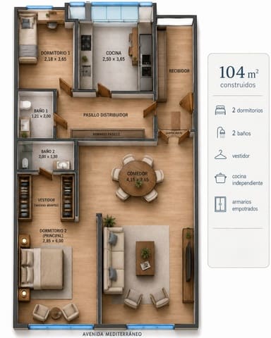 2 bedroom Apartment for rent in Madrid city - € 1,800 (Ref: 10131065)