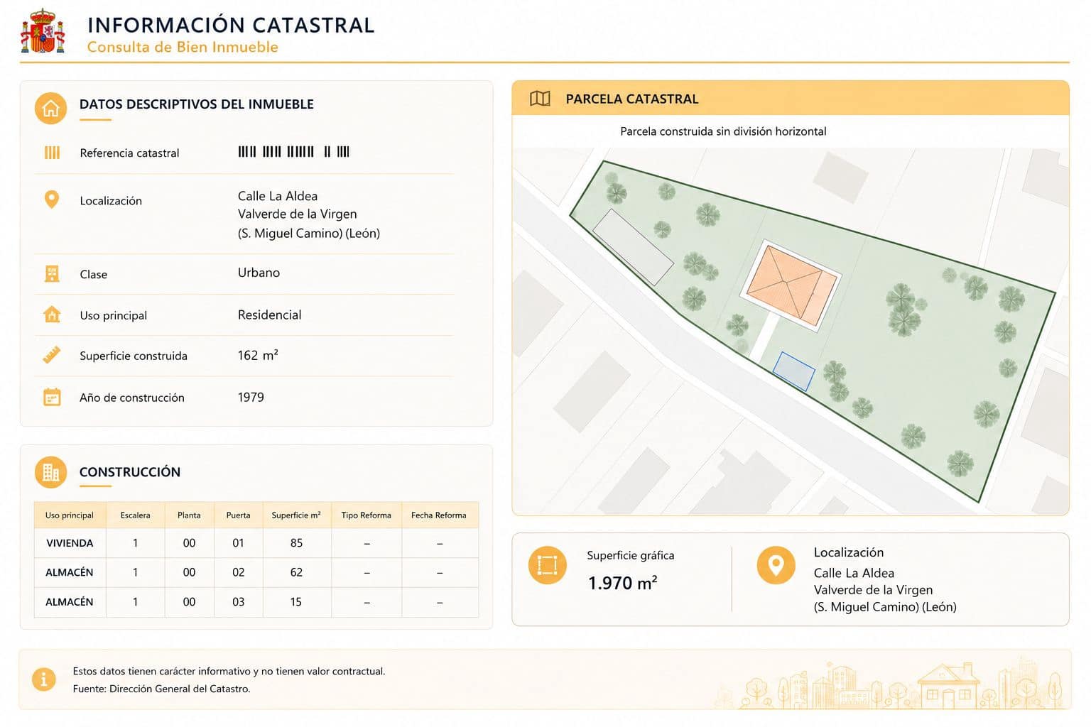 2 camera da letto Finca/Casa di Campagna in vendita in Valverde de la Virgen con garage - 119.500 € (Rif: 10141603)