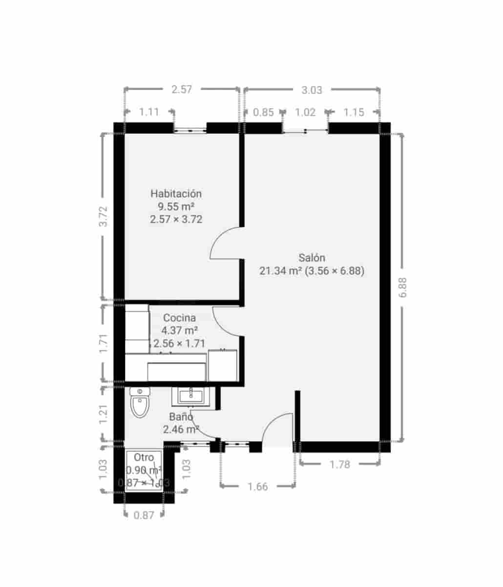 1 slaapkamer Appartement te koop in Barcelona stad - € 239.000 (Ref: 10145207)