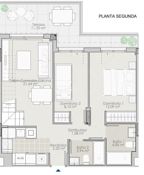 2 soverom Penthouse til salgs i Chipiona med svømmebasseng garasje - € 367 400 (Ref: 10167571)
