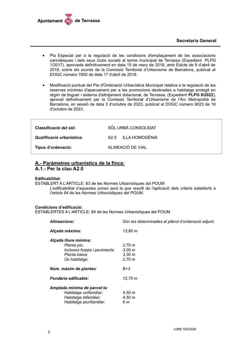 Byggetomt til salgs i Terrassa - € 550 000 (Ref: 10170467)