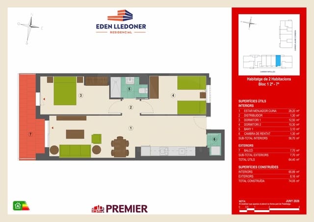 2 bedroom Apartment for sale in Granollers - € 258,000 (Ref: 10176244)
