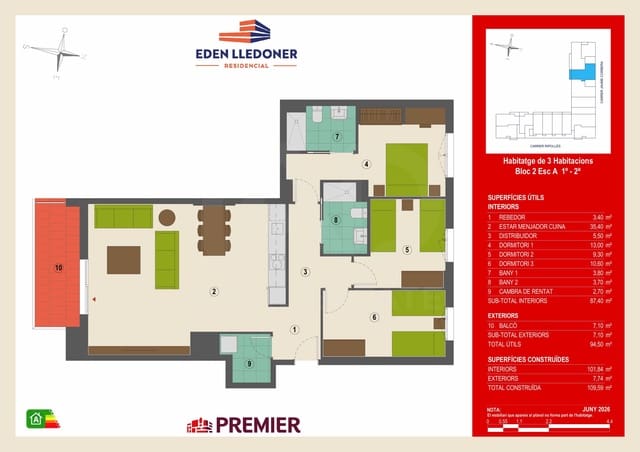 3 bedroom Apartment for sale in Granollers with garage - € 366,000 (Ref: 10177111)