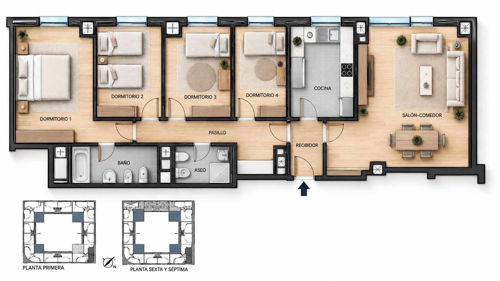 4 chambre Appartement à vendre à Seville ville avec garage - 326 000 € (Ref: 10184110)