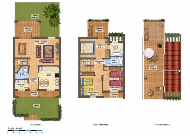 3 soverom Rekkehus til salgs i Huelva by med svømmebasseng - € 265 000 (Ref: 9987487)