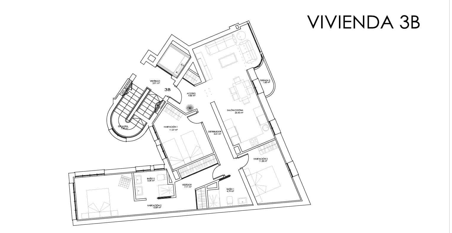 2 camera da letto Appartamento in vendita in Leon citta - 449.000 € (Rif: 9987840)