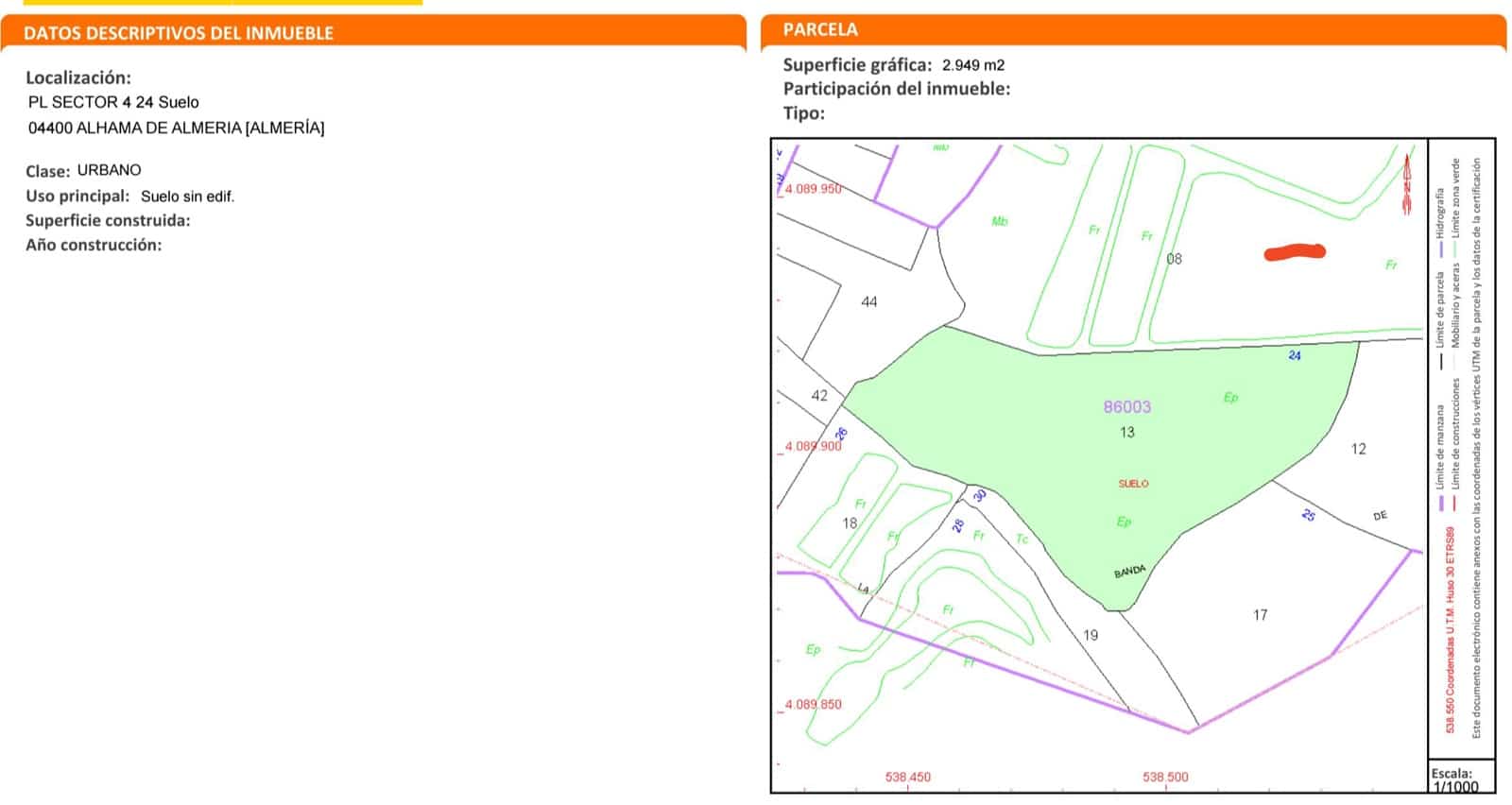Tontti myytävänä paikassa Almeria kaupunki - 155 000 € (Ref: 9987979)