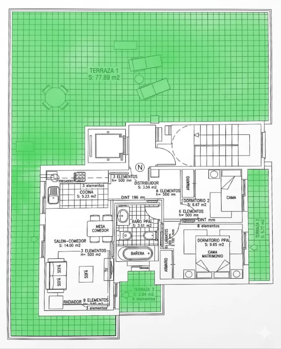 2 chambre Penthouse à vendre à Castello de la Plana avec garage - 233 900 € (Ref: 9988160)