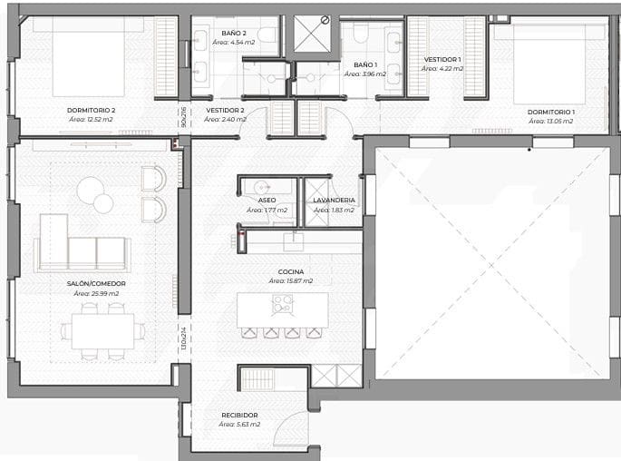 2 soveværelse Lejlighed til salg i Madrid by - € 1.450.000 (Ref: 9988301)