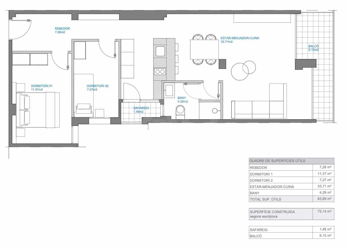 2 soveværelse Lejlighed til salg i Vilanova i la Geltru - € 375.000 (Ref: 9988316)