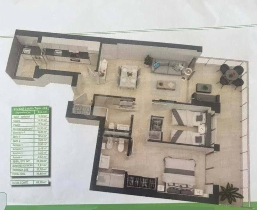 2 soverom Penthouse til salgs i Cabanes med svømmebasseng garasje - € 289 000 (Ref: 9988582)