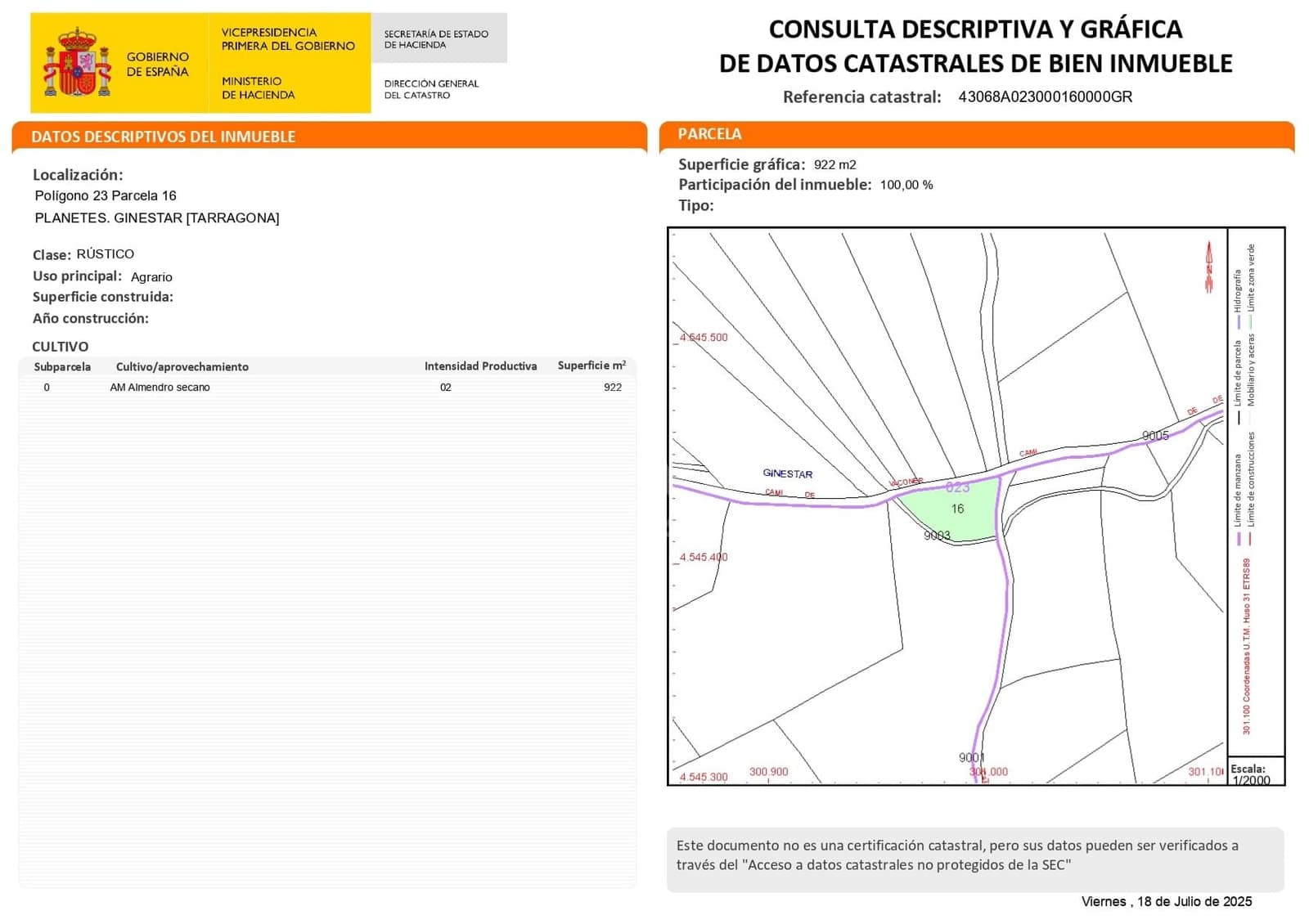 3 soveværelse Finca/Landehus til salg i Tarragona by - € 375.000 (Ref: 9989068)