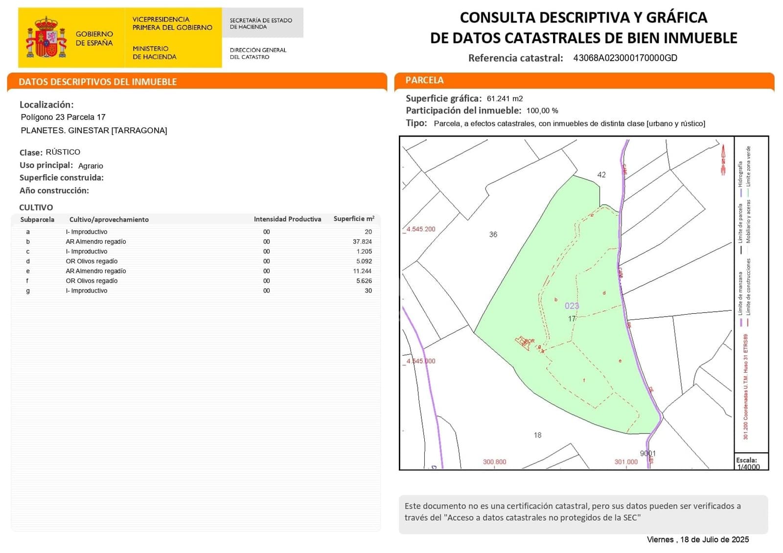 3 soveværelse Finca/Landehus til salg i Tarragona by - € 375.000 (Ref: 9989068)