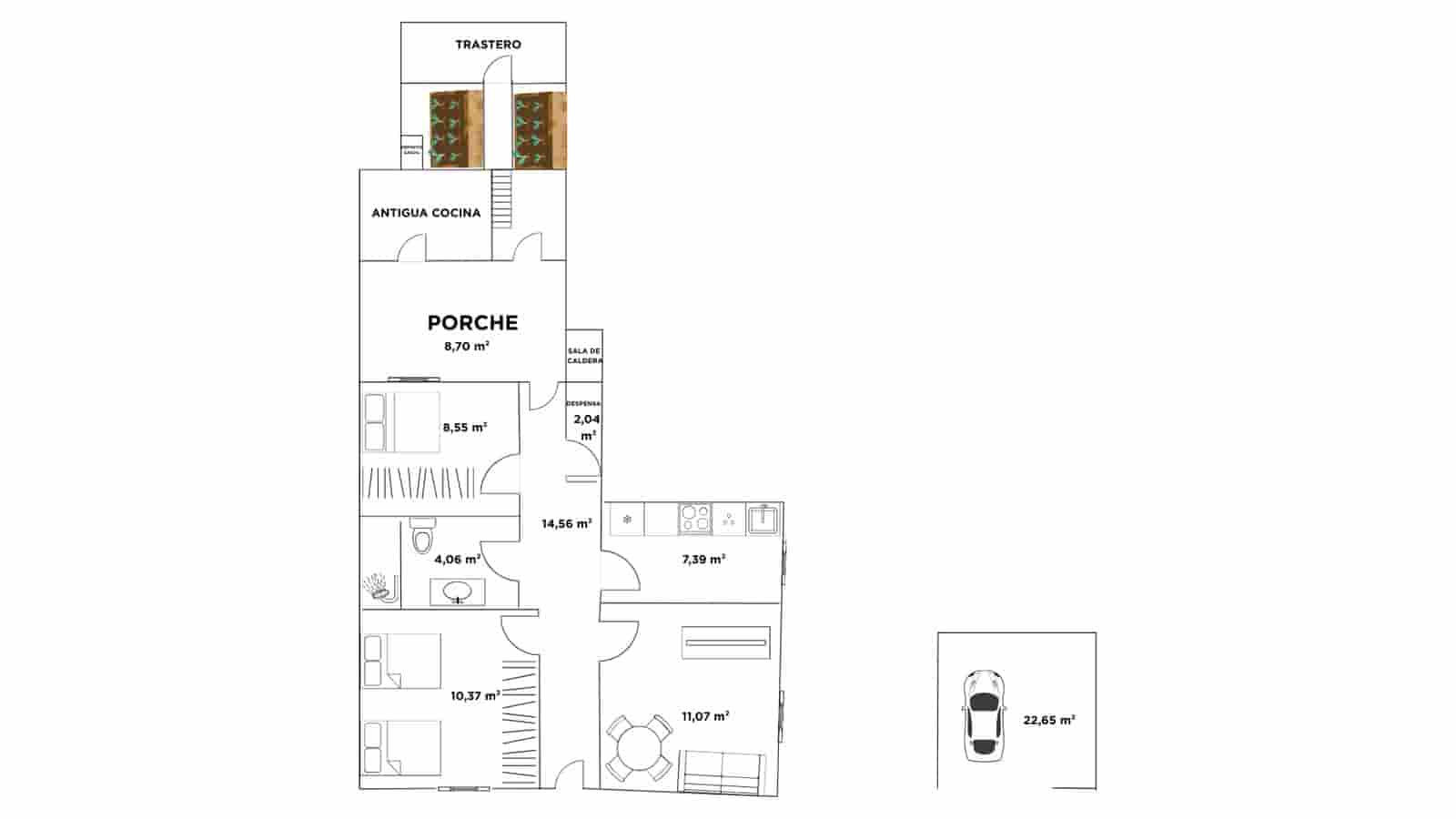 2 sovrum Radhus till salu i Villamanan med garage - 79 900 € (Ref: 9989896)