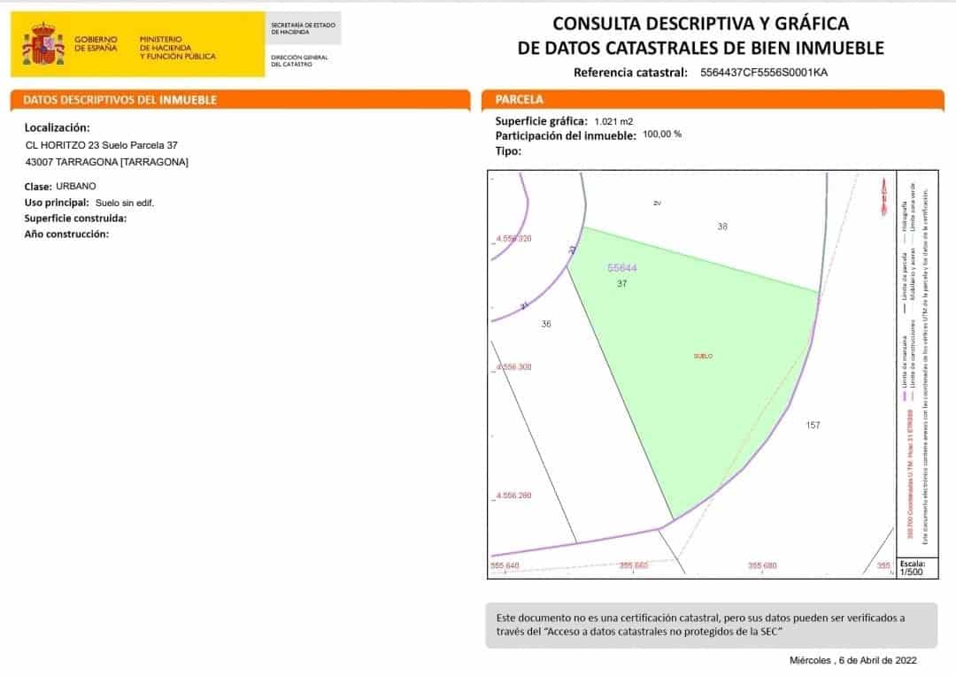 Bauplatz zu verkaufen in Tarragona Stadt - 80.000 € (Ref: 9991295)