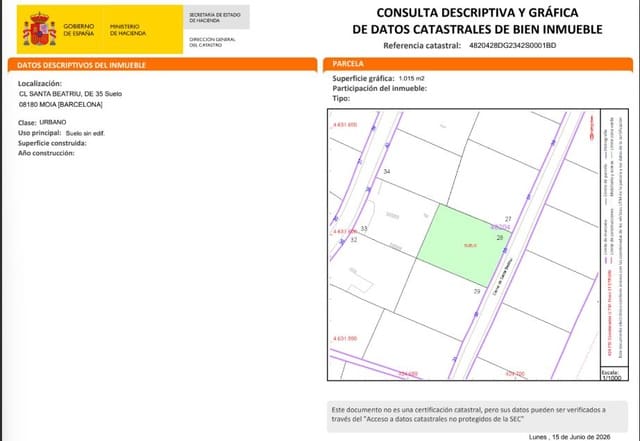 Area Edificabile in vendita in Moià - 196.000 € (Rif: 9991355)