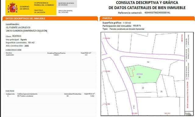 Landgrundstück zu verkaufen in Cuadros - 110.000 € (Ref: 9991399)