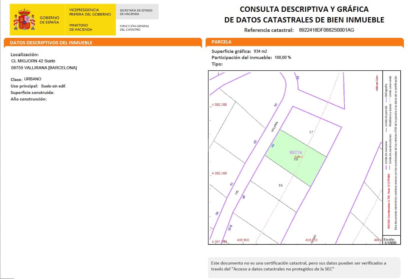 Ubebygd land til salgs i Barcelona by - € 55 000 (Ref: 9991440)