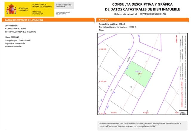 Ubebygd land til salgs i Barcelona by - € 55 000 (Ref: 9991440)