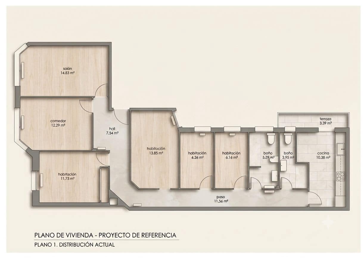 4 slaapkamer Appartement te koop in Leon stad - € 199.000 (Ref: 9994704)